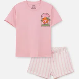 Nap Chief Girls Printed T-shirt with Shorts-image-82