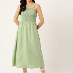 DressBerry Smocked Fit & Flare Midi Dress-image-21