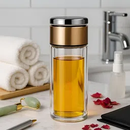 Myntra Elegant Homes Transparent Single Glass Solid Double Wall Vacuum Water Bottle-18