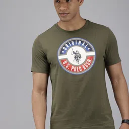U.S. Polo Assn. Denim Co. Brand Logo Printed Pure Cotton Slim Fit T-shirt-image-57