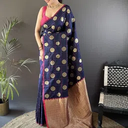 KALINI Woven Design Zari Silk Blend Saree-image-90