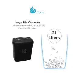 Elcons Paper Shredder 10 Sheets Capacity with CD and Credit Card Shredder and 22 L Basket Bin Cross Cut Shred Type, 1012cd image 4