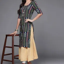 Anouk Rustic Selection Of 4 Ethnic Motifs Printed Round Neck Straight Kurtas image 5
