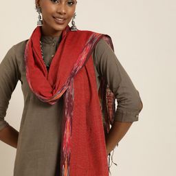 Taavi Solid Fringed Dupatta image 1