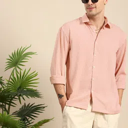 Mast & Harbour Relaxed Fit Horizontal Stripes Opaque Casual Shirt-image-25