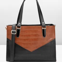 Mast & Harbour Textured Colourblocked Structured Shoulder Bag-0