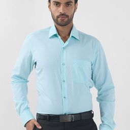 Raymond Men Contemporary Fit Spread Collar Micro Checked Cotton Formal Shirt-image-70