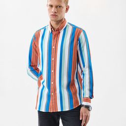 Snitch Men India Slim Fit Vertical Striped Button-Down Collar Cotton Casual Shirt-image-23