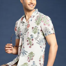 Taavi Indie Floral Printed Pure Cotton Sanganeri Folk Casual Shirt-picture-4
