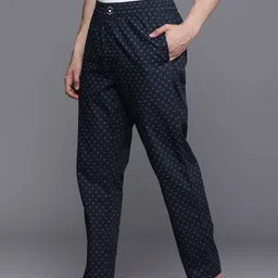Louis Philippe ATHPLAY Men Brand Logo Print Slim Fit Mid-Rise Lounge Pants-image-14