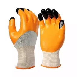 BRALA Tiger Print Nitrile Safety Gloves Orange Color, L Size (Pack of 120 Pair)-image-10