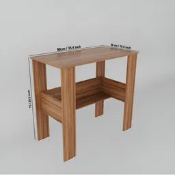 homeeasy Brown Engineered Wood Study Table Computer Desk & Shelves image 2