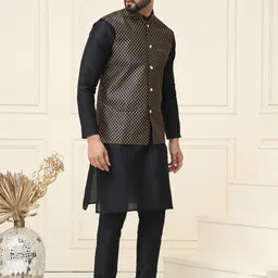 SOJANYA Regular Kurta with Churidar & Nehru Jacket image 5