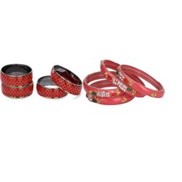 SOMIL pack Of 8 Red Alloy Bangles-picture-4