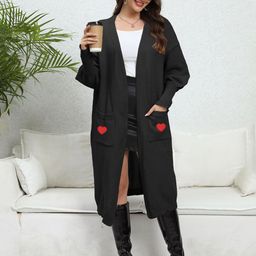 Bebe Women Love Front Open Longline Sweater-image-43