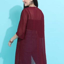 Tokyo Talkies Self Design Longline Open Front Shrug image 5
