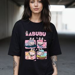 SMARTEES Typography Printed Round Neck Drop Shoulder Sleeves Cotton Oversized T-shirt-image-69