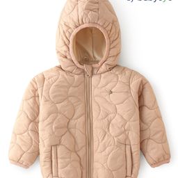 Babyoye Quilted Full Sleeves Jacket Textured - Beige-image-2