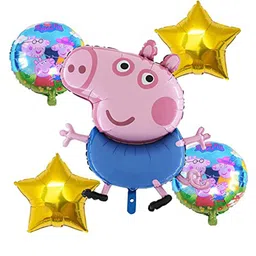 Decor Mantra pepa pig foil balloon character theme kids birthday celebration - Blue & pink - Pack of 5-picture-10