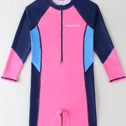 Pine Active Raglan Full Sleeves Legged Swimsuit - Pink-image-83