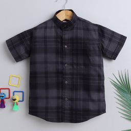 BAATCHEET Cotton Half Sleeves Checked Shirt - Purple-image-77