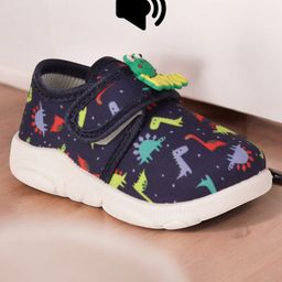 Lil Lollipop Dinosaur Designed Musical Shoes - Navy Blue-image-2
