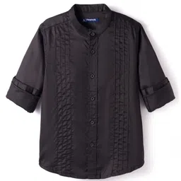 Pine Kids Cotton Woven Full Sleeves Party Shirt with Pin Tuck Pattern - Black-picture-38