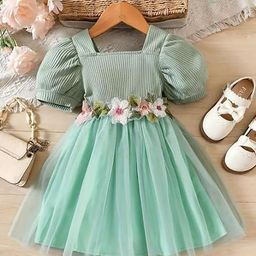 Pamberston Puff Sleeve Fit & Flare Dress-image-75
