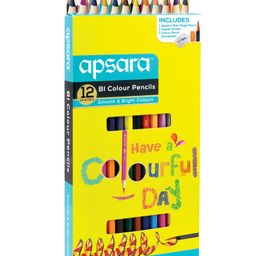 Apsara Full Size Bi Color Pencils With Sharpener- 12 Shades image 2