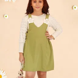 CUTECUMBER Girls Applique Pinafore Dress-picture-36