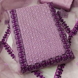 Maroosh Embroidered Organza Unstitched Dress Material-image-31