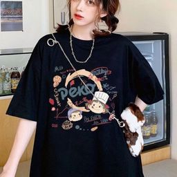 StyleCast Black & Yellow Graphic Printed Oversized T-shirt-image-51