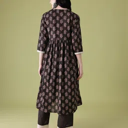 Anouk Ethnic Motifs Print Empire Pure Cotton Kurta with Trousers image 5