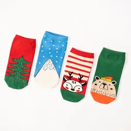 Thela Gaadi Pack Of 4 Patterned Ankle-Length Socks-image-90