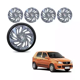 Auto Pearl Ertiga Silver 33.02 cm (13 Inch) 4 Pcs Press Type Hubcap Wheel Cover Replacements for Alto K10 Old-image-85