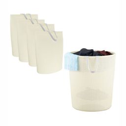 Aura 5-Pcs Beige Reusable Laundry Bags With Handle-34