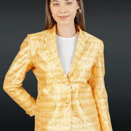 INDOPHILIA Printed Single Breasted Blazer-picture-50