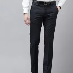 Van Heusen Men Textured Slim Fit Formal Trousers-13