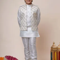 BT DEZINES Boys Embroidered Regular Sequinned Kurta with Pyjamas-picture-37