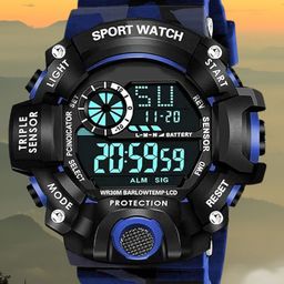 SWADESI STUFF Unisex Kids Dial & Bracelet Style Straps Digital Automatic Watch ARMY BLUE 2027-10