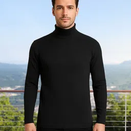 Unicus Apparel Men Solid Turtle Neck Slim Fit T-shirt-picture-20