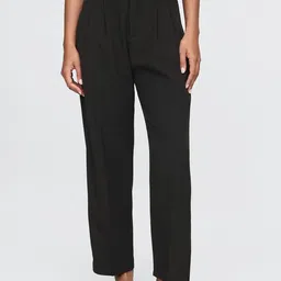 GAP Women Tapered Fit High-Rise Pleated Trousers-image-98
