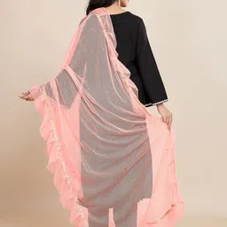 House of Pataudi Embellished Frill-Detail Dupatta image 3