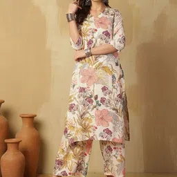 TOULIN Women Floral Printed Kurta with Palazzo-image-37