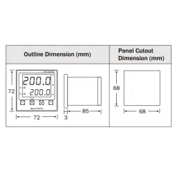 Multispan Double Display Universal input PID Controller Double relay UTC-2202G 72 X 72 mm image 2