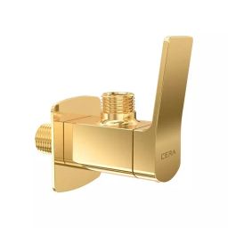 CERA Sylvina Angle Cock Quarter Turn Wall Mount PVD Finish French Gold with Wall Flange, F1021201FG-image-70