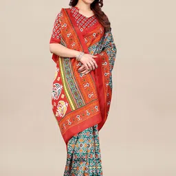 Anouk Rustic Floral Art Silk Pochampally Saree-picture-20