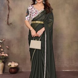 DIKONA DESIGNER Mirror Work Embellished Saree-image-69
