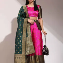 DIVASTRI Semi-Stitched Lehenga & Unstitched Blouse With Dupatta-picture-14