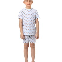 Jack & Jones Junior Half Sleeves T-Shirt & Shorts Set Printed - White-image-21